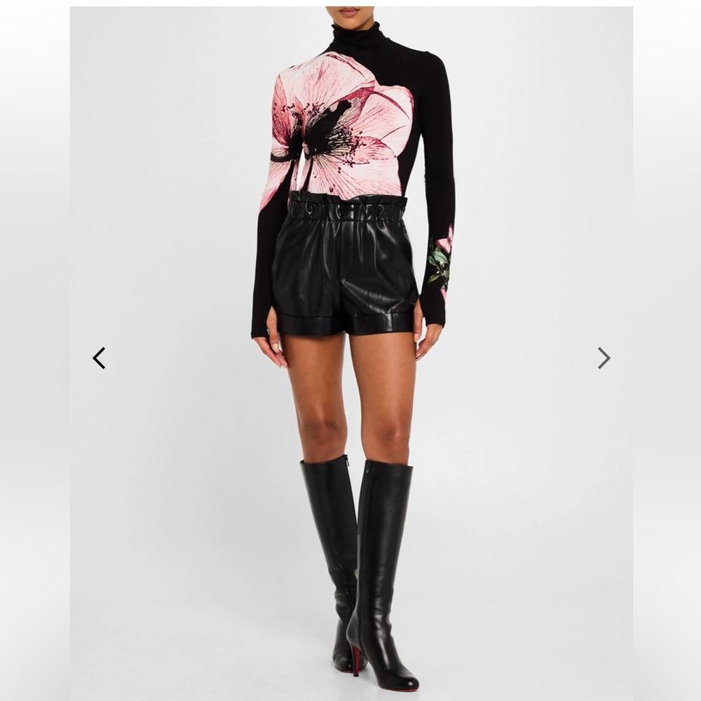 Alice + Olivia
Reagan Vegan Leather Paperbag Shorts